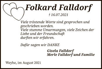 Traueranzeige von Folkard Falldorf von SYK