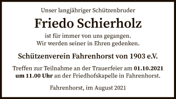 Traueranzeige von Friedo Schierholz von SYK