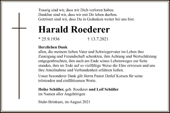 Traueranzeige von Harald Roederer von SYK