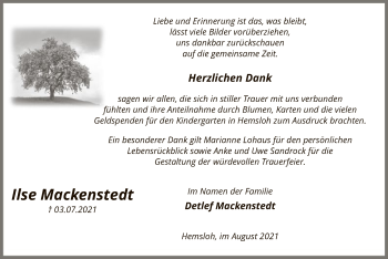 Traueranzeige von Ilse MackenstedtIm von SYK