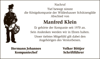 Traueranzeige von Manfred Klein von SYK