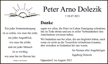 Traueranzeige von Peter Arno Dolezik von SYK