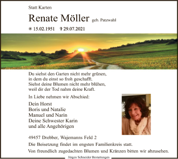 Traueranzeige von Renate Möller von SYK