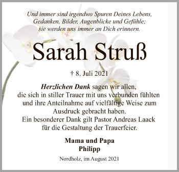 Traueranzeige von Sarah Struß von SYK