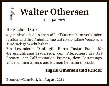 Traueranzeige von Walter Othersen von SYK