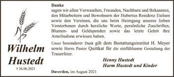 Traueranzeige von Wilhelm Hustedt von SYK