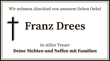 Traueranzeige von Franz Drees von SYK