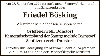 Traueranzeige von Friedel Bösking von SYK