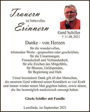 Traueranzeige von Gerd Schiller von SYK