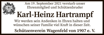 Traueranzeige von Karl-Heinz Hartrampf von SYK