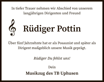 Traueranzeige von Rüdiger Pottin von SYK