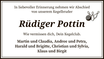 Traueranzeige von Rüdiger Pottin von SYK