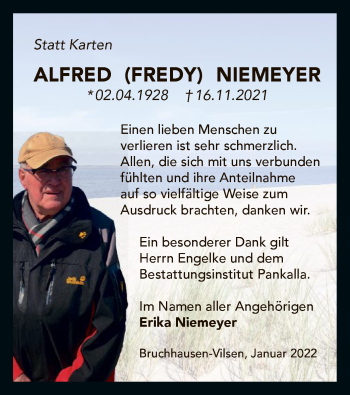 Traueranzeige von Alfred Niemeyer von SYK