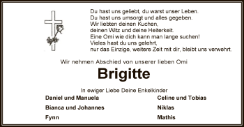 Traueranzeige von Brigitte  von SYK