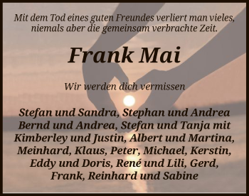 Traueranzeige von Frank Mai von SYK