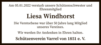 Traueranzeige von Liesa Windhorst von SYK