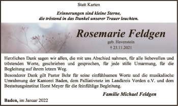 Traueranzeige von Rosemarie Feldgen von SYK