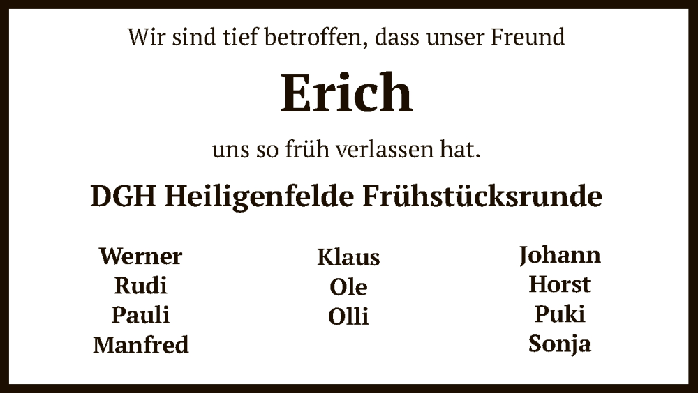  Traueranzeige für Erich Büntemeyer vom 18.10.2022 aus SYK