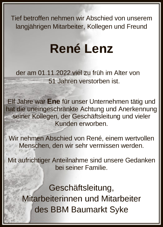 Traueranzeigen Von Rene Lenz | Trauer.kreiszeitung.de