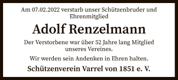 Traueranzeige von Adolf Renzelmann von SYK