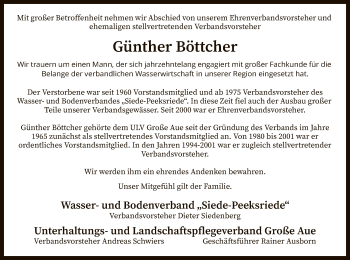 Traueranzeige von Günther Böttcher von SYK