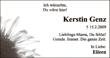 Traueranzeige von Kerstin Genz von SYK