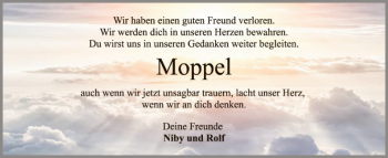 Traueranzeige von Moppel  von SYK