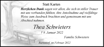 Traueranzeige von Thea Schwieters von SYK