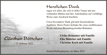 Traueranzeige von Günther Böttcher von SYK