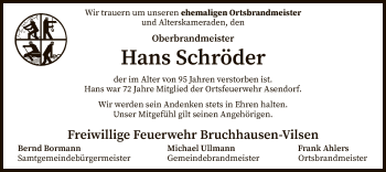 Traueranzeige von Hans Schröder von SYK