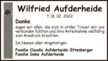 Traueranzeige von Wilfried Aufderheide von SYK