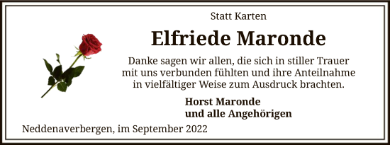 Traueranzeige von Elfriede Maronde von SYK