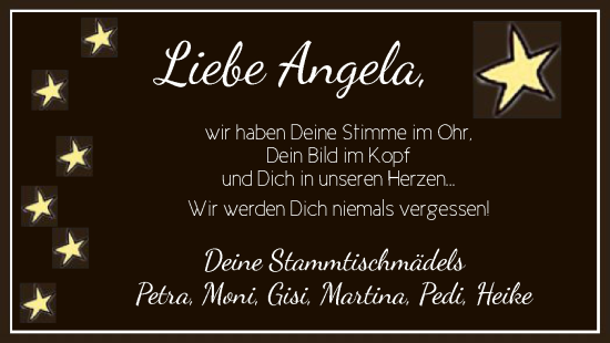 Traueranzeige von Angela Blome von SYKSYK