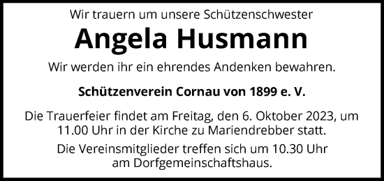 Traueranzeige von Angela Husmann von SYK