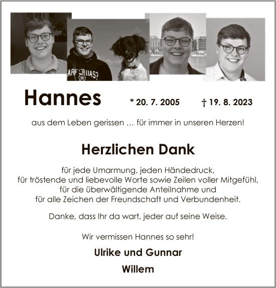 Traueranzeige von Hannes Boyens von SYK