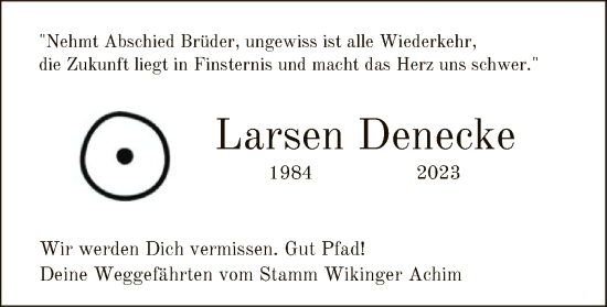 Traueranzeige von Larsen Denecke von SYK