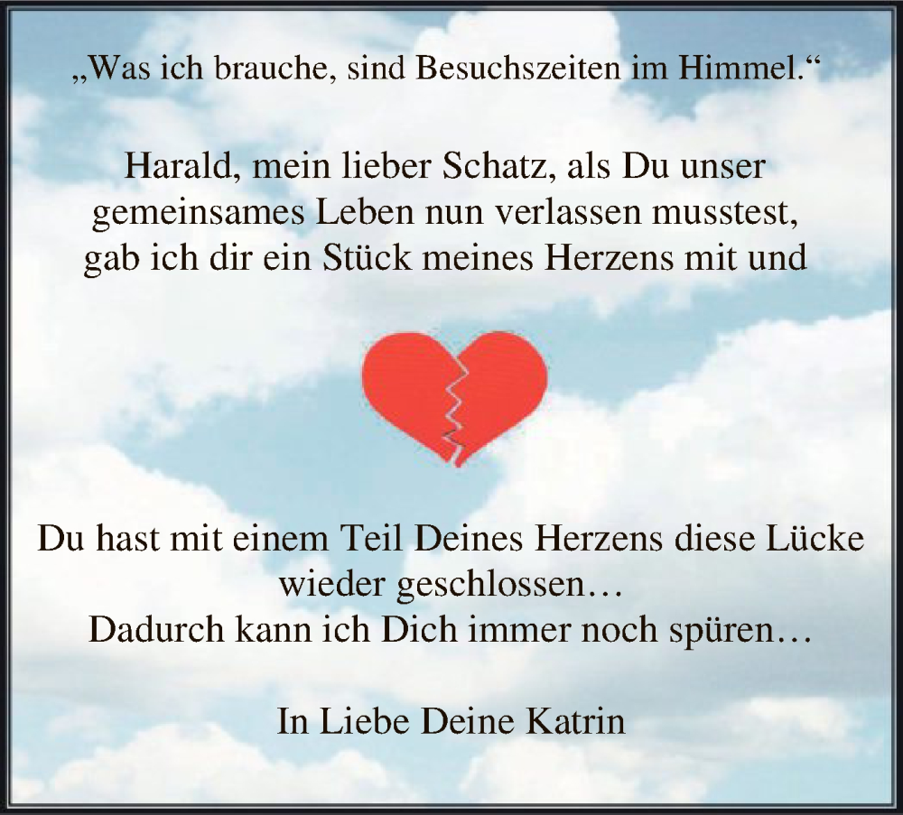  Traueranzeige für Harald Menke vom 21.06.2023 aus SYK