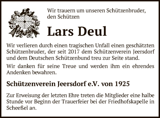 Traueranzeige von Lars Deul von SYK