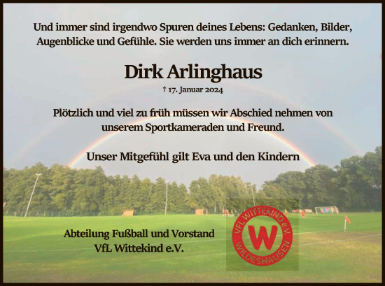 Traueranzeige von Dirk Arlinghaus von SYK