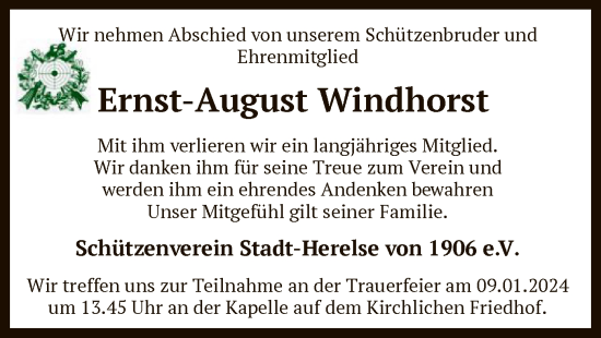 Traueranzeige von Ernst-August Windhorst von SYK