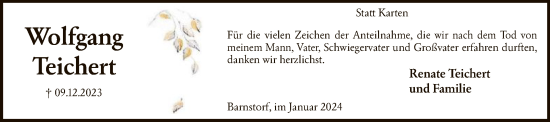 Traueranzeige von Wolfgang Teichert von SYK