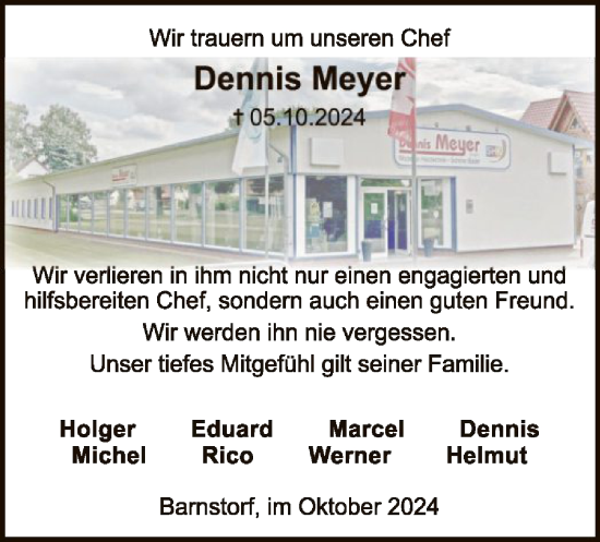 Traueranzeige von Dennis Meyer von SYK