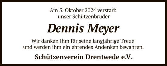 Traueranzeige von Dennis Meyer von SYK