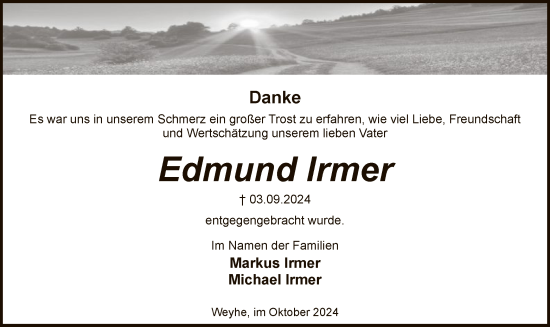 Traueranzeige von Edmund Irmer von SYK