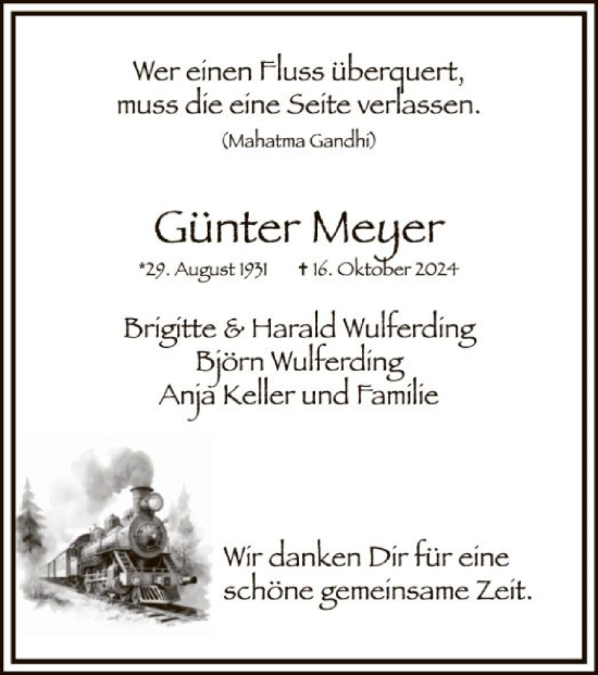 Traueranzeige von Günter Meyer von SYK