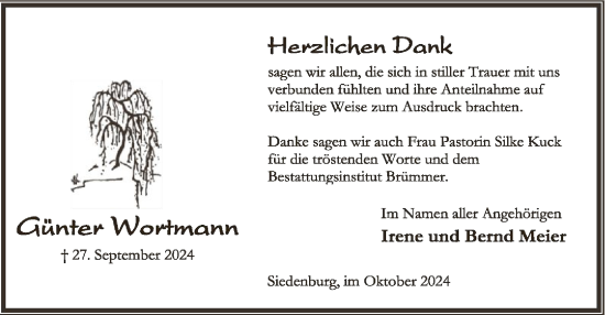 Traueranzeige von Günter Wortmann von SYK