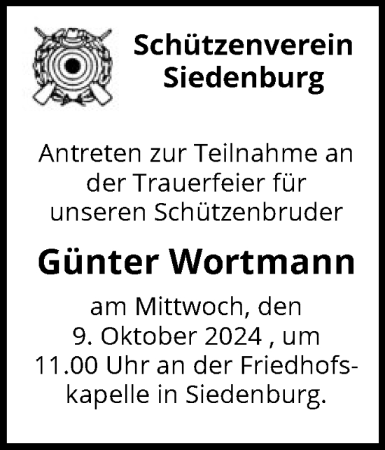 Traueranzeige von Günter Wortmann von SYK