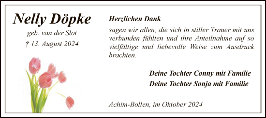 Traueranzeige von Nelly Döpke von SYK