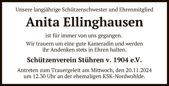 Traueranzeige von Anita Ellinghausen von SYK