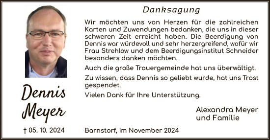 Traueranzeige von Dennis Meyer von SYK